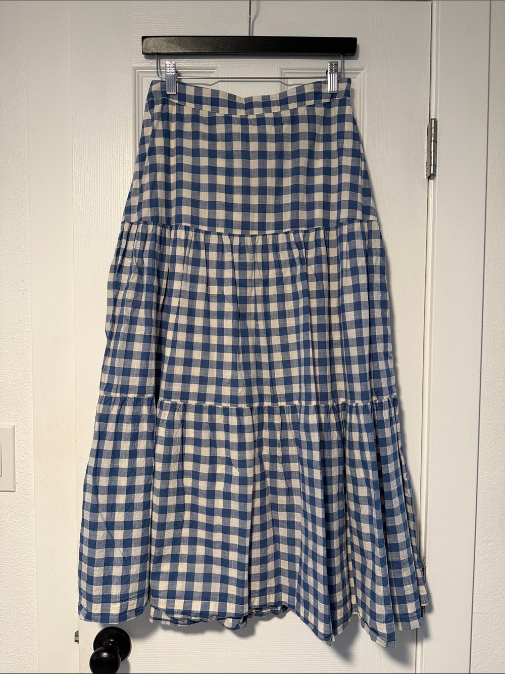 GAP Blue Gingham Tiered Maxi Skirt - Women - Picture 2 of 5